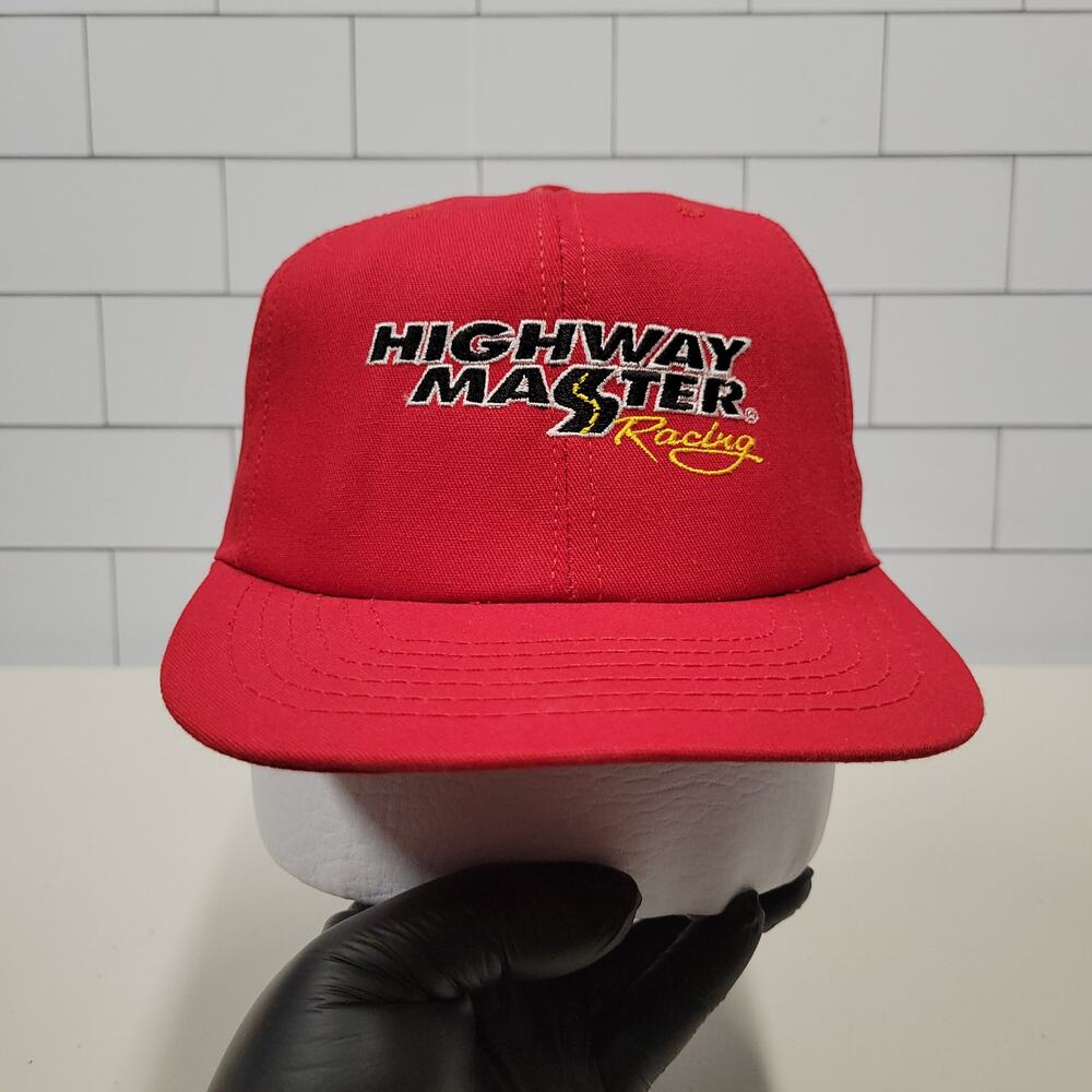 Vintage Highway Master Racing Hat Stylemaster USA Made Red Snapback Cap